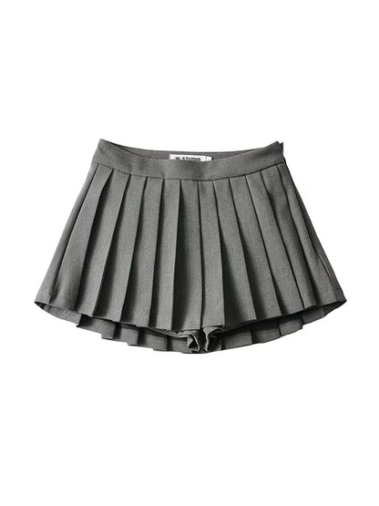 High Waist Short In Front And Long In Back To Prevent Exposure Mini Skirts