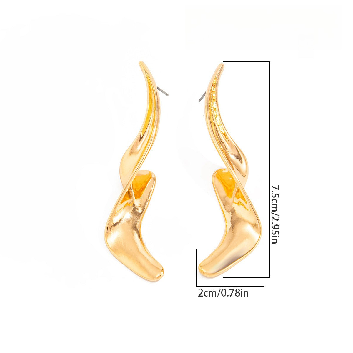 Asymmetrical Twist Geometric Stud Earrings