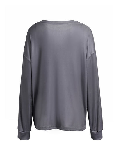 Vintage Print Oversized Long Sleeve Tee
