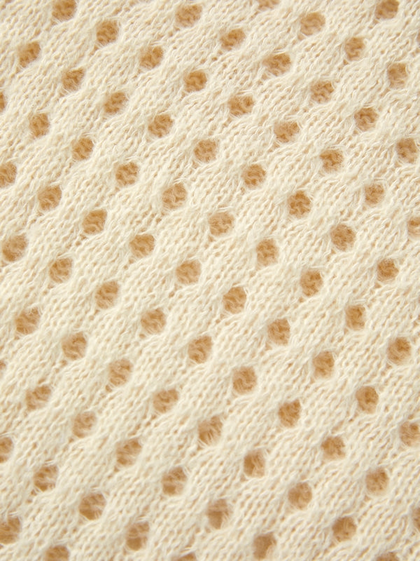 Knit All Over Cutout Hooded Cardigan