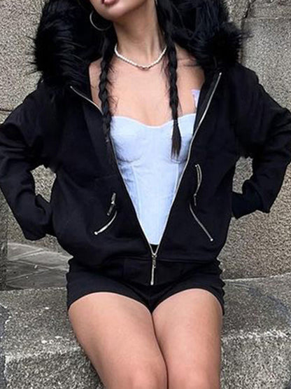 Loose Casual Hottie Stitching Jacket