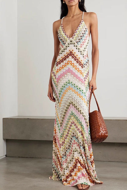 Bodycon Position Print Slim Party Chic Boho Dress