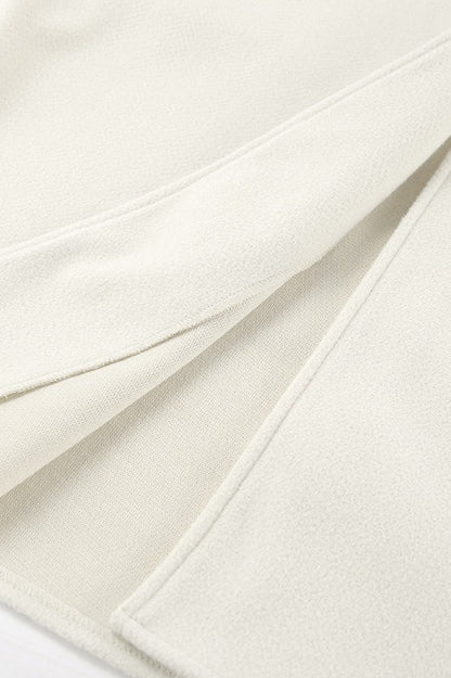 Beige Wool V-Neck Jacket