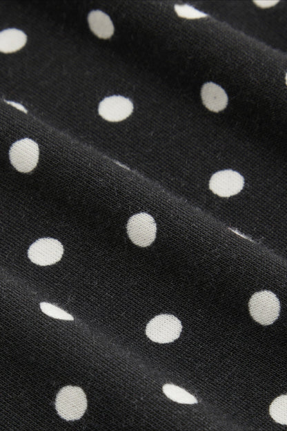 Polka Dot Low Back Slim Fit Short Sleeve Tank Top