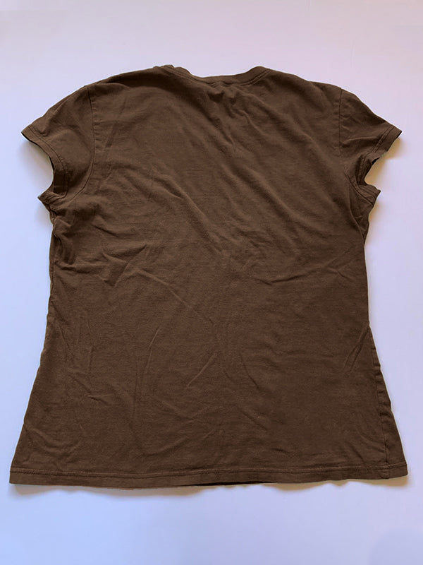 Solid Crew Neck Cropped Short Sleeve Tee