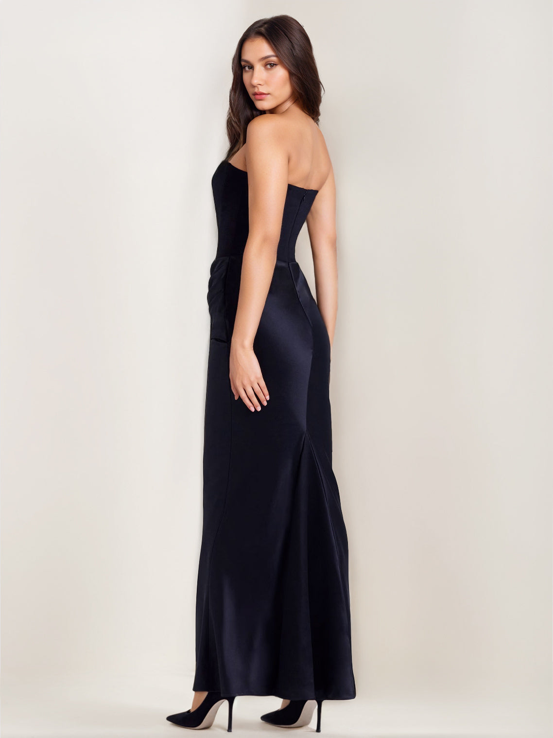 Bodycon Dresses Gray Sleeveless Pleated Chic Strapless Irregular Body-conscious Dress Sheath Dress