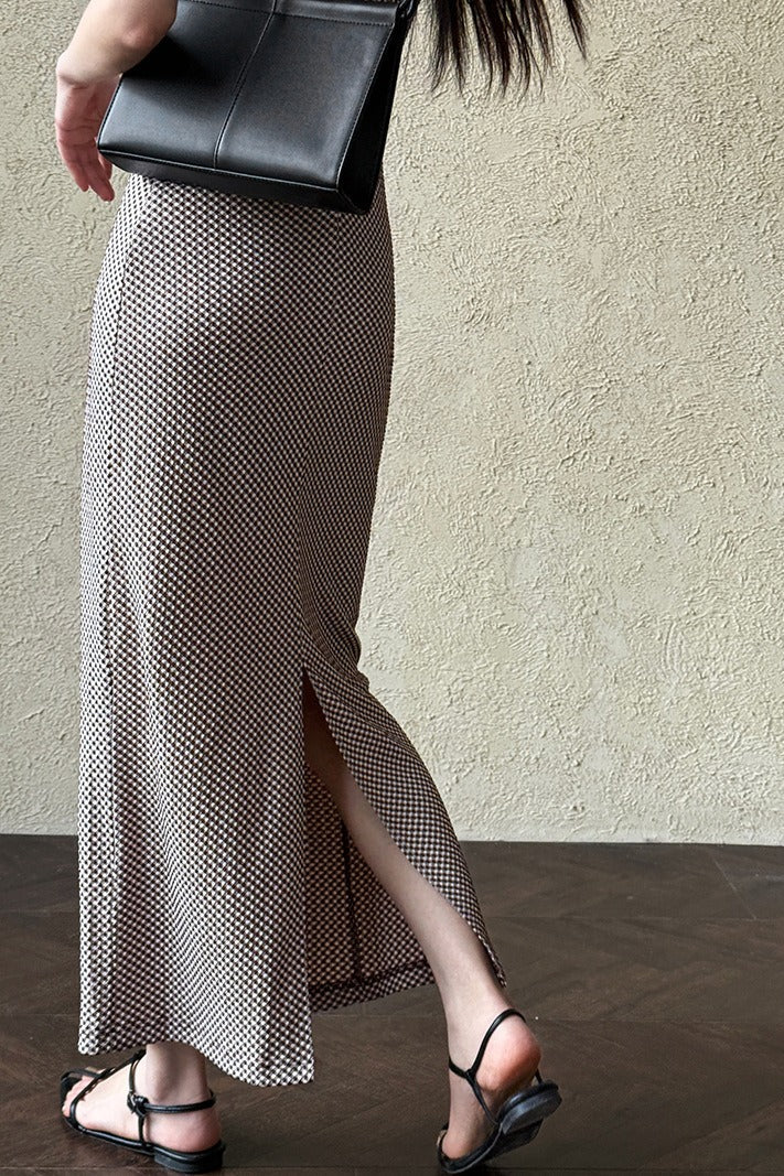| Sleeveless Checkered Maxi Dress