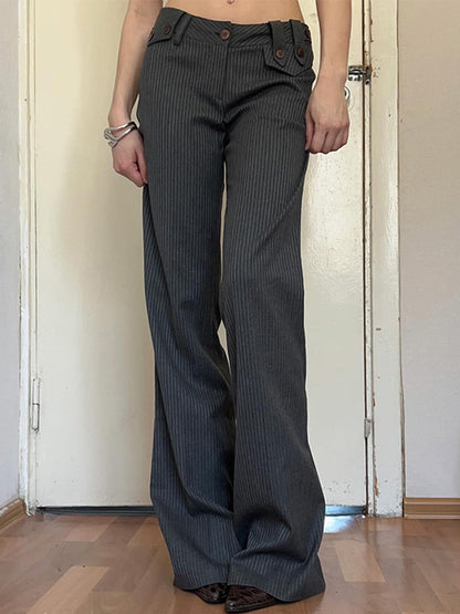 Vintage Striped Tailored Pants