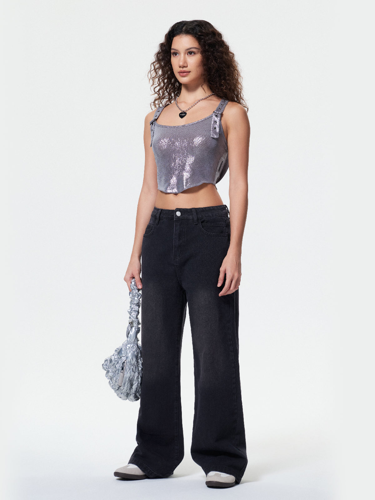 Pocket Design Blue Wash Boyfriend Jeans