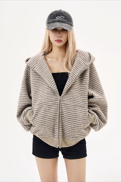 Black Knit Dual-Zip Mesh Fingerloop Hoodie