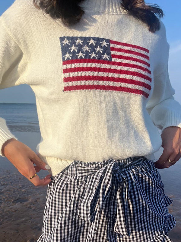 Retro Flag Jacquard Sweater