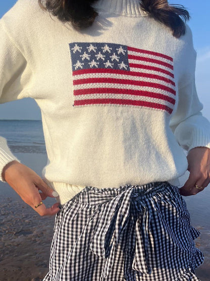Retro Flag Jacquard Sweater