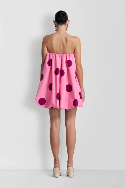 Fashionable Polka Dot Print Off-shoulder Sleeveless Loose Mini Dress
