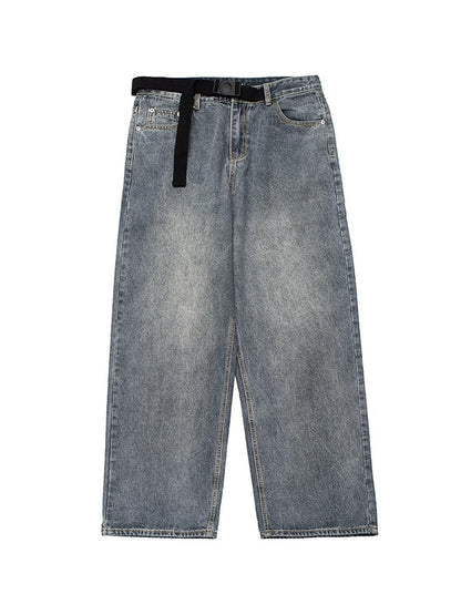 Buckle Strap Baggy Boyfriend Jeans