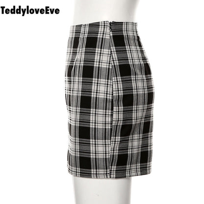 Cute Vintage Plaid Checkered High Waisted Mini Skirt E-Girl Kawaii Korean Japanese Harajuku Chinese Retro Streetwear Aesthetic