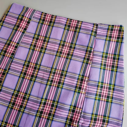 Cute Plaid Checkered School Girl Chic Sexy Mini Skirt Kpop E-Girl Kawaii Korean Japanese Harajuku Chinese Retro Streetwear Aesthetic