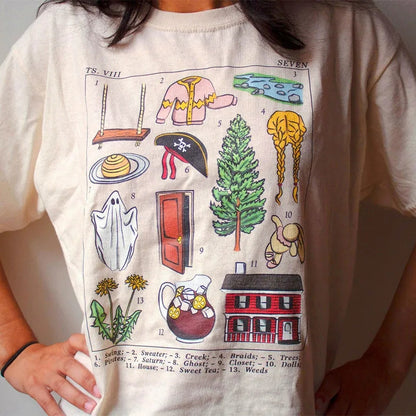 Retro Vintage Print Short Sleeve T-shirt