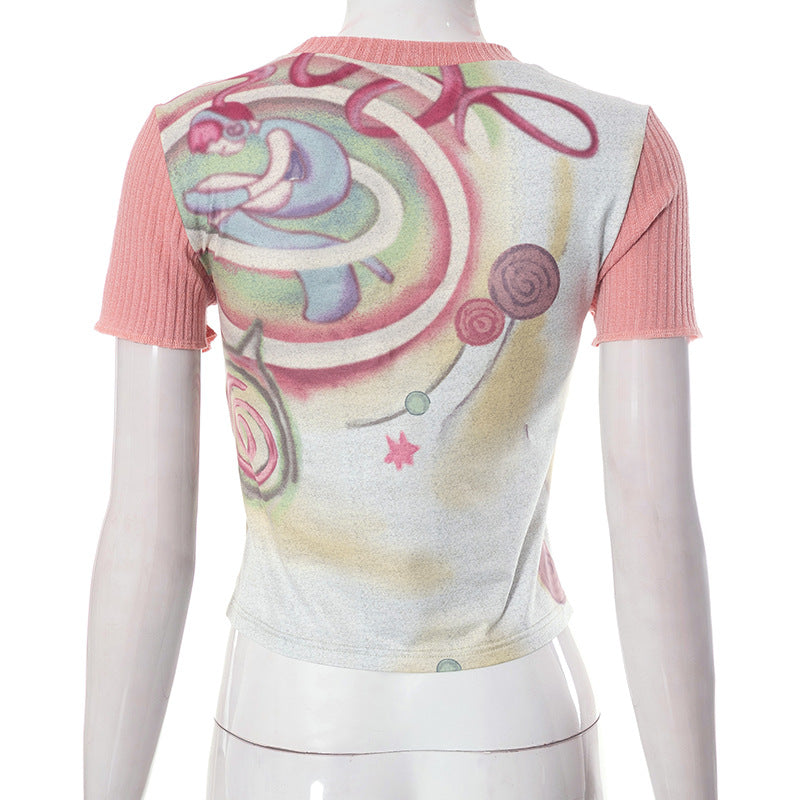 Colorful Y2K Short Sleeve T-shirt