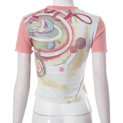 Colorful Y2K Short Sleeve T-shirt