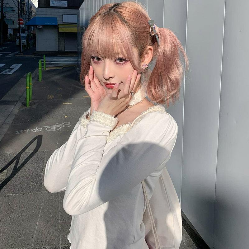 White Heart Fairy Print Long Sleeve Shirt