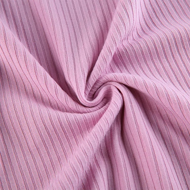 Sweet Pink Collar Ribbed Romper