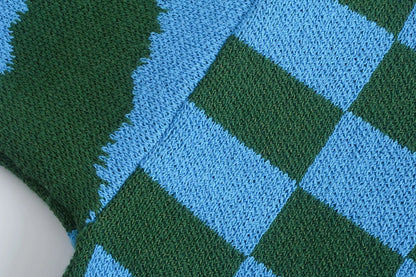 Mushroom Print Patchwork Sweater