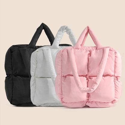 Pink Puffy Quilted Shoulder Bag