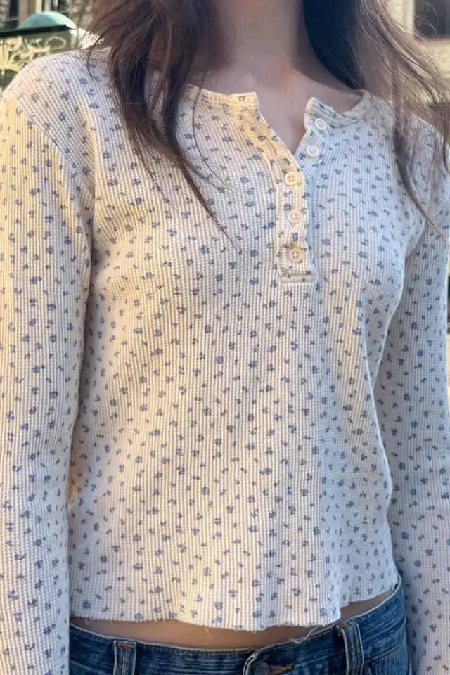 White Floral Long Sleeve Shirt