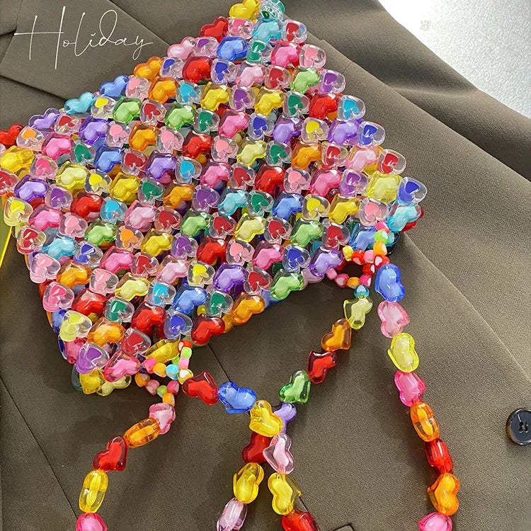 Jelly Heart Bead Handbag
