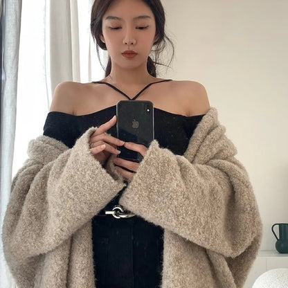 Halter Cut Out Knit Sweater