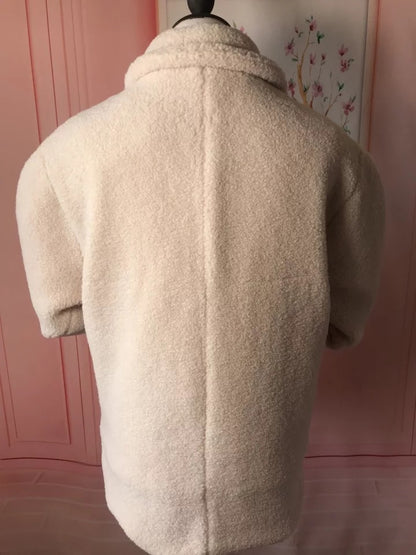 Cute Teddy Fur Coat Thick Autumn Loose Button Plush Jacket E-Girl Kawaii Korean Japanese Harajuku Retro Streetwear Fashion