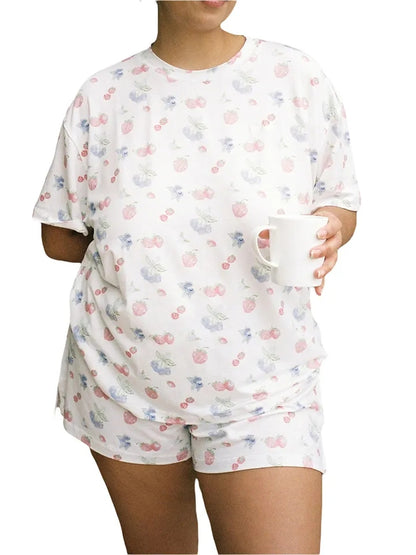 2PCS Floral Oversized Pajama Set