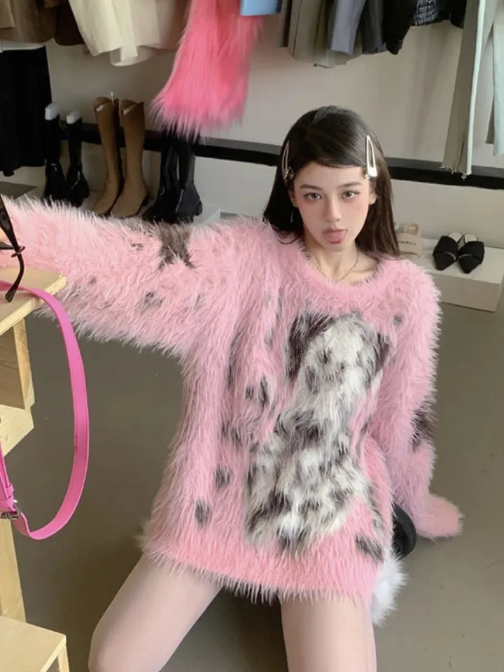 Pink Dog Fluffy Sweater