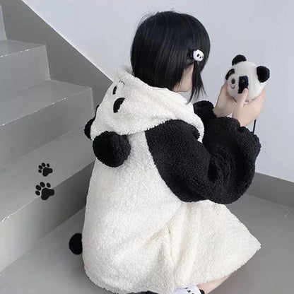 Panda Bear Ear Fleece Hoodie