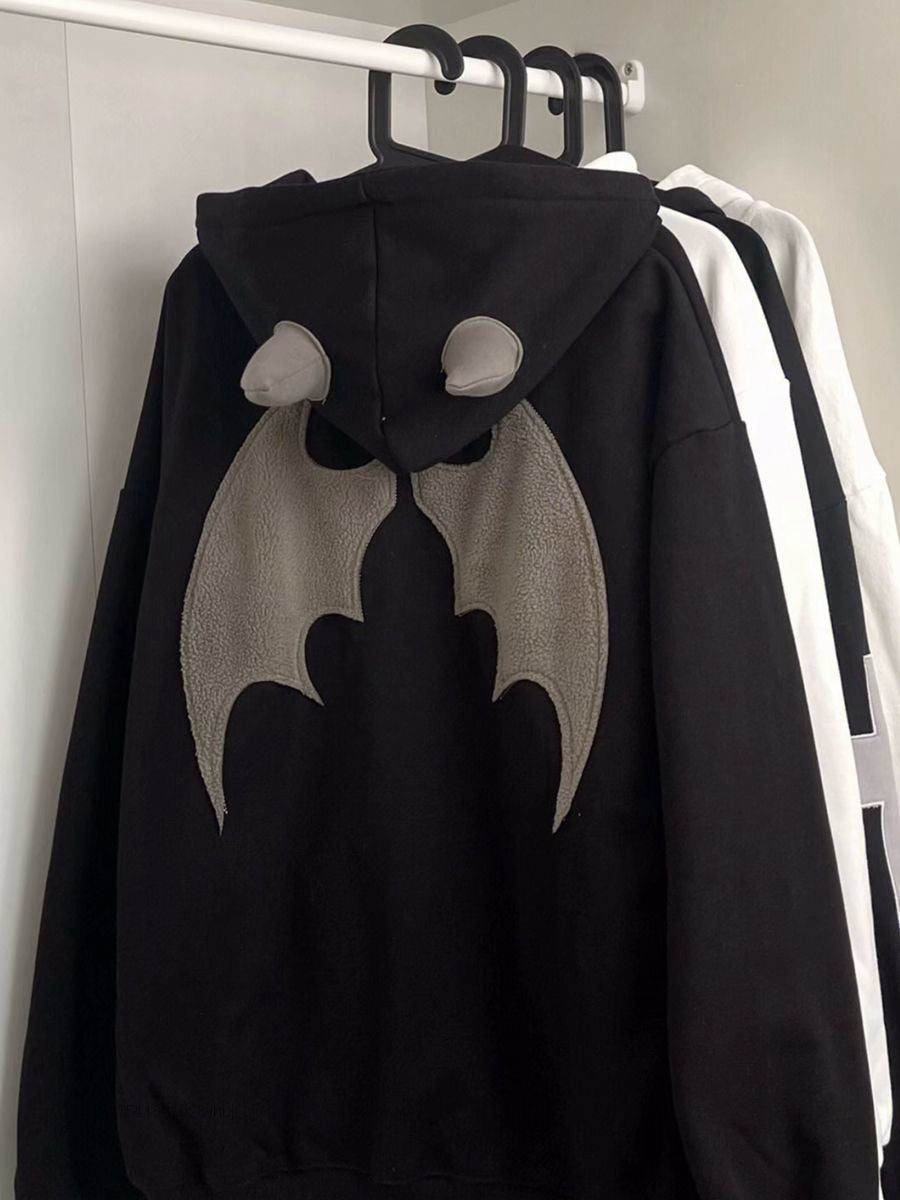 Demon Horn Oversized Zipper Hoodie