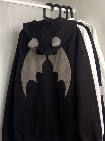 Demon Horn Oversized Zipper Hoodie
