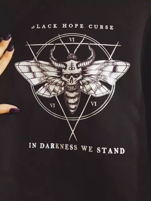 Vintage Devil Triangle Horn Loose Sweater Sweatshirt Long Sleeve Pullover Jumper Winter Goth Punk E-Girl Kawaii Korean Japanese Harajuku Streetwear
