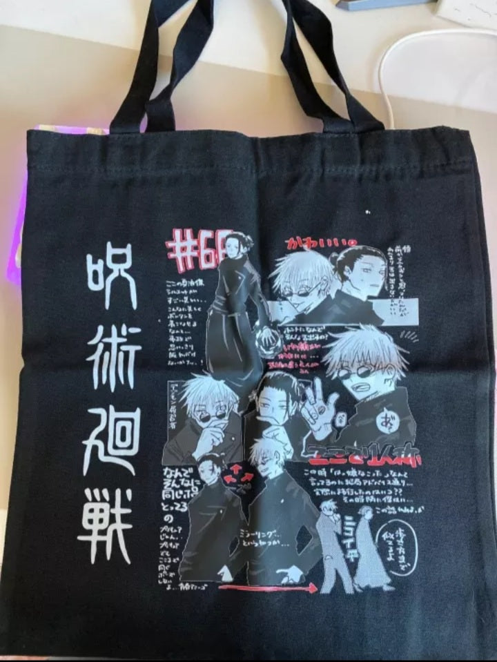 Anime Cartoon Canvas Tote Bag Shoulder Shopping Bag Vintage Aesthetic Casual Summer E-Girl Kawaii Korean Japanese Harajuku