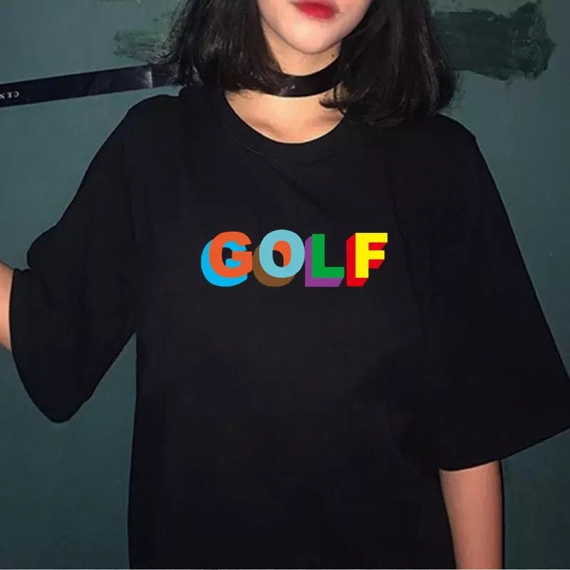 Cute Golf 90s Graphic Print Short Sleeve Shirt T-shirt Tee Top Kawaii Korean Japanese Harajuku Chinese Retro Streetwear Aesthetic Fashion