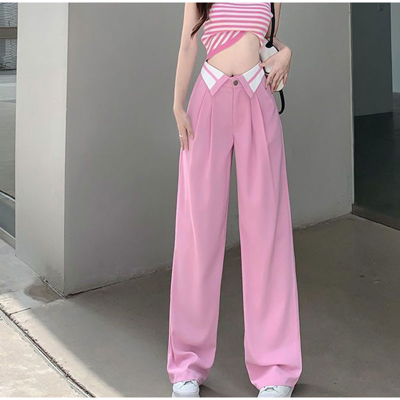 Pink Chic Loose High Waist Wide Leg Pants