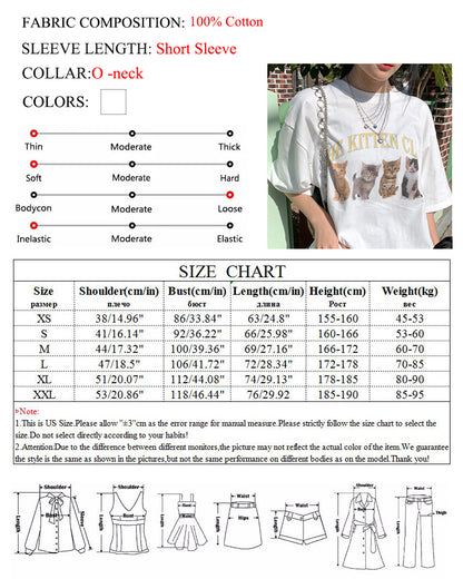 Kitten Print Short Sleeve T-shirt