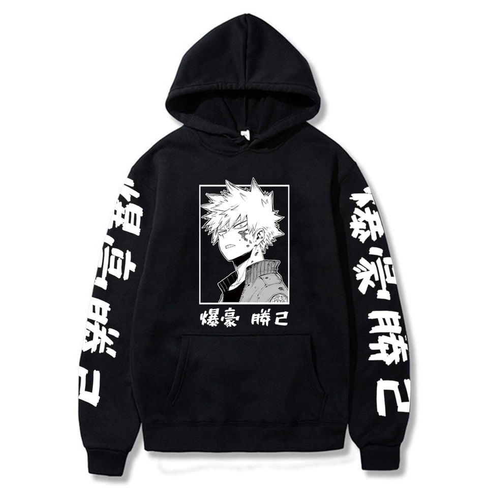 Japanese Anime Superhero Cartoon Print Hoodie