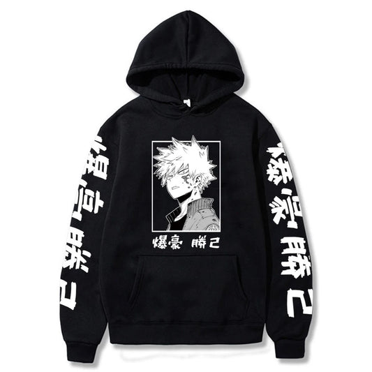 Japanese Anime Superhero Cartoon Print Hoodie