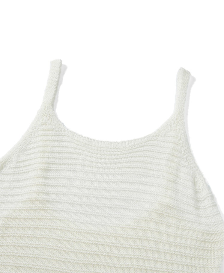 White Knit Spaghetti Strap Bodycon Mini Dress