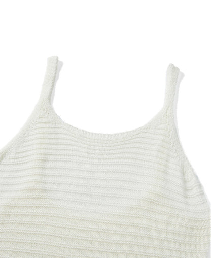 White Knit Spaghetti Strap Bodycon Mini Dress