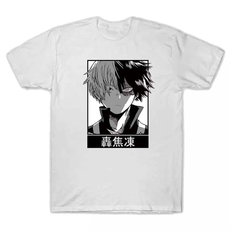 Japanese Anime Superhero Cartoon Print Short Sleeve Shirt T-shirt