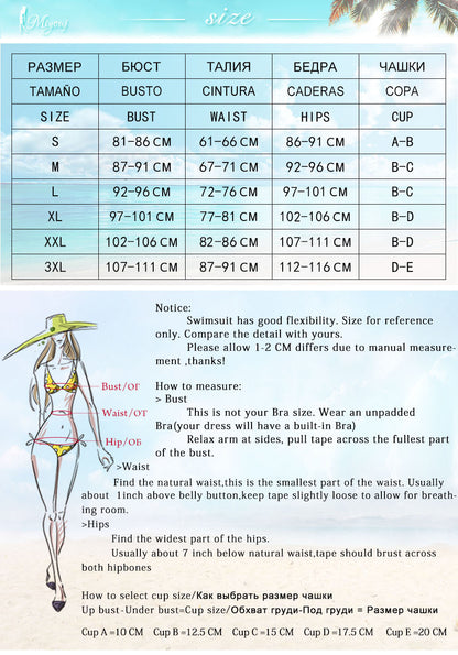 3PCS Floral Bikini Swimsuit Set