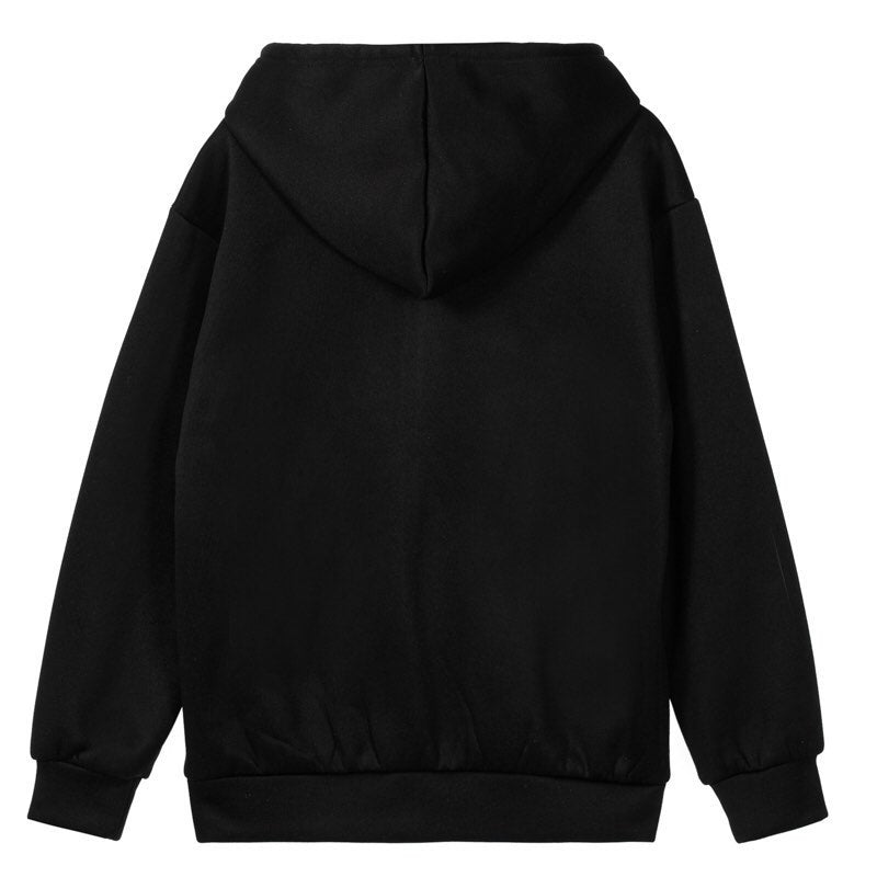 Cute Retro 90s Rhinestone Bling Crystal Zipper Hoodie Long Sleeve Pullover Jumper Sweater Aesthetic E-Girl Kawaii Korean Japanese Harajuku Streetwear