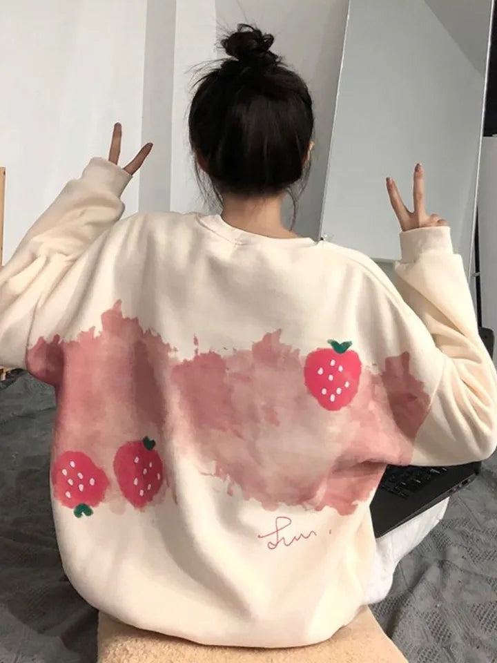 Strawberry Print Sweatshirt