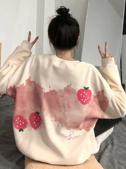 Strawberry Print Sweatshirt